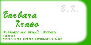 barbara krapo business card